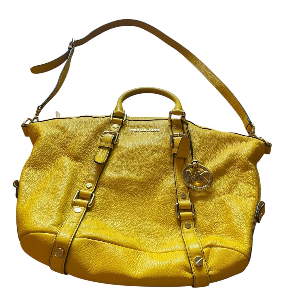 Michael Kors Yellow Leather Tote with Gold Hardware